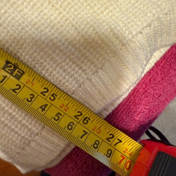 TALBOTS Women’s Ivory Lamb’s Wool Blend High Neck Cable Knit Tunic Sweater Small - Picture 9 of 9